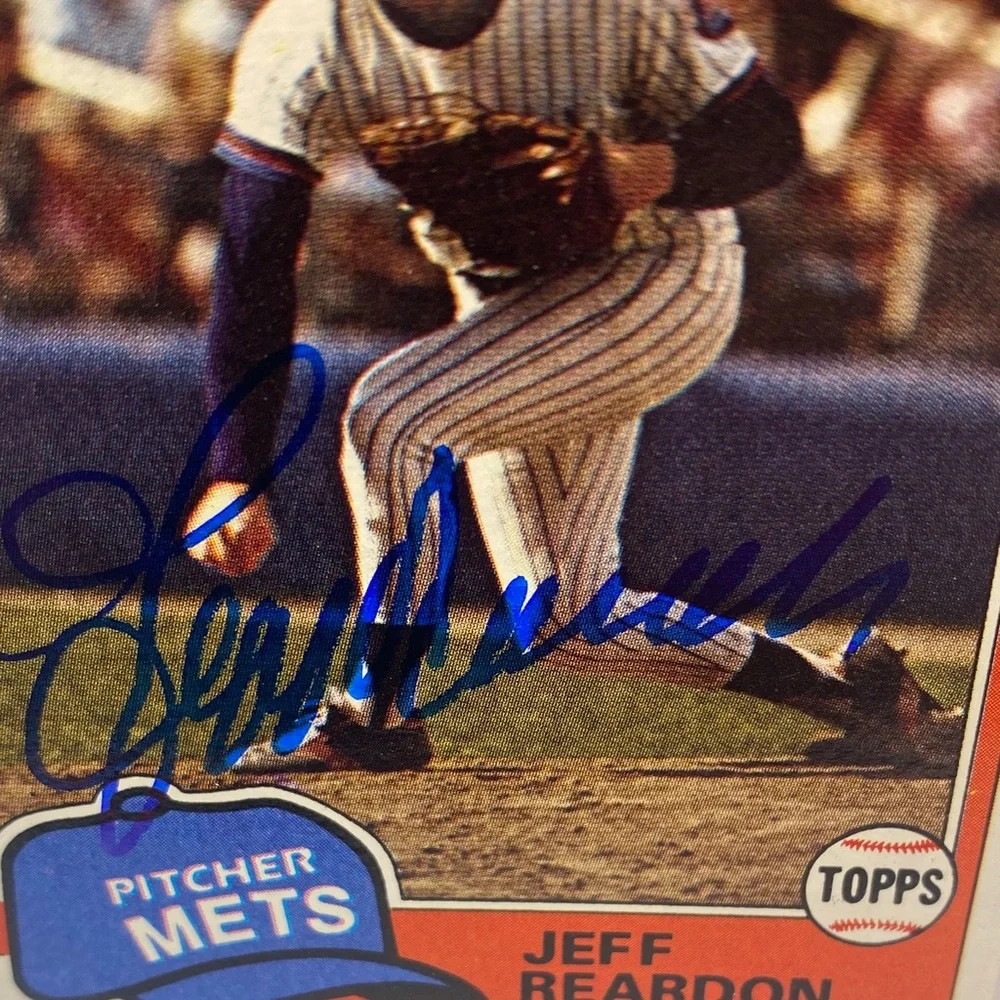1981 Topps Jeff Reardon Mets #456 In Person Autograph (085)